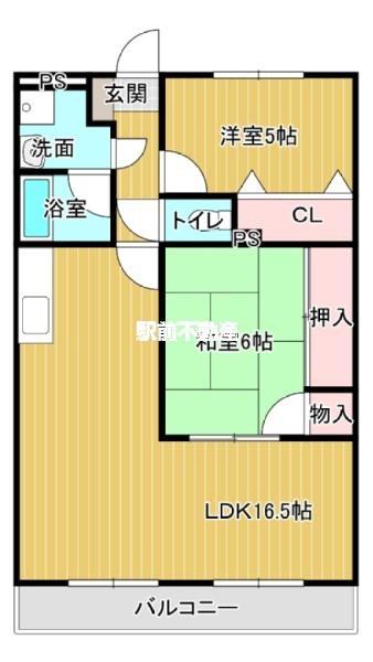 サンヴェルディ木室(2LDK/3階)の間取り写真