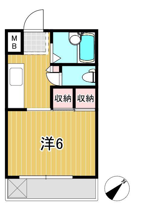 久下谷ハイツ(1K/1階)の間取り写真