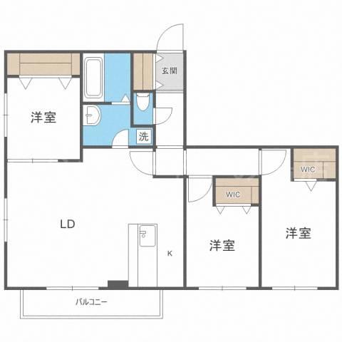 ANGEーSENTIER(3LDK/2階)の間取り写真