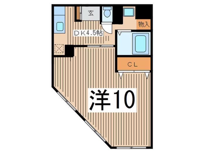 福井ビル(1DK/4階)の間取り写真