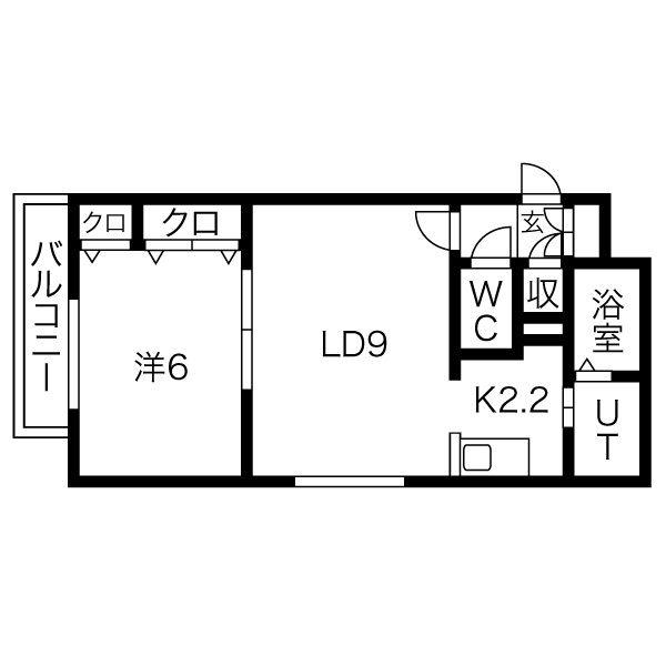 マンションマリア(1LDK/1階)の間取り写真