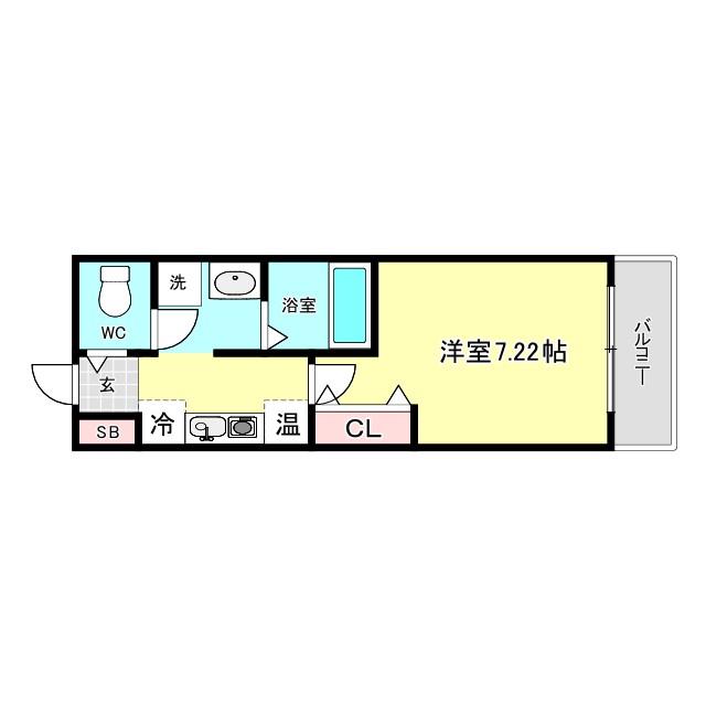 みおつくし春日出(1K/3階)の間取り写真