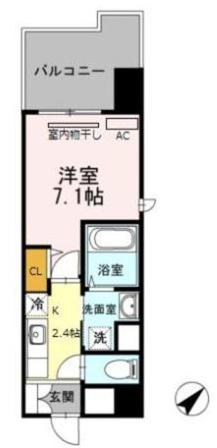 HILL FLAT OSAKI(1K/5階)の間取り写真