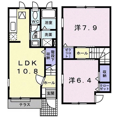 エレガンテ五番館(2LDK/1階)の間取り写真