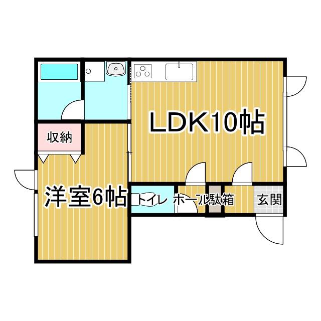 レ・フルール(1LDK/2階)の間取り写真