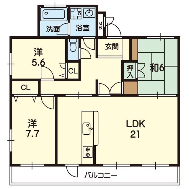 ヒルズIKEDA(3LDK/1階)の間取り写真