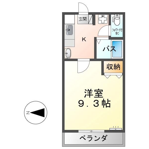 エクセレントI(1K/2階)の間取り写真