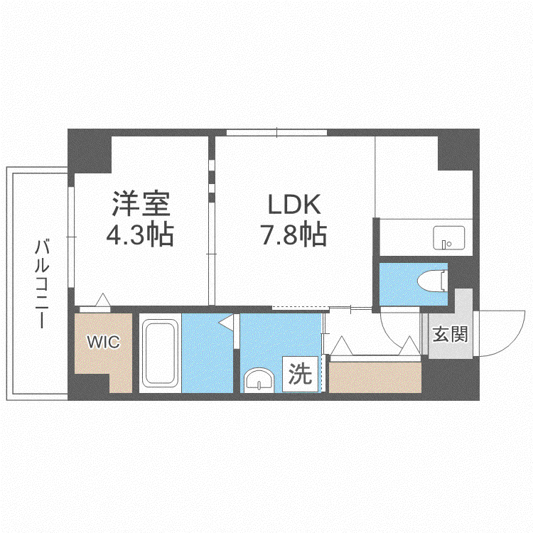 スペチアーレ大通(1LDK/7階)の間取り写真