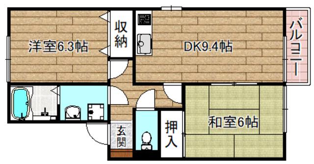 シンフォニックガーデンC棟(2LDK/2階)の間取り写真