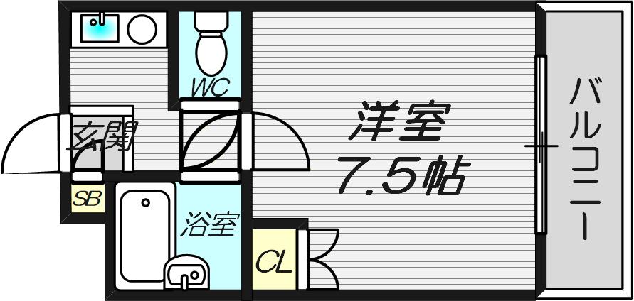 エルデコートあさひが丘(1K/3階)の間取り写真