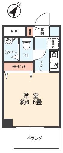 スターブル中原(1K/2階)の間取り写真