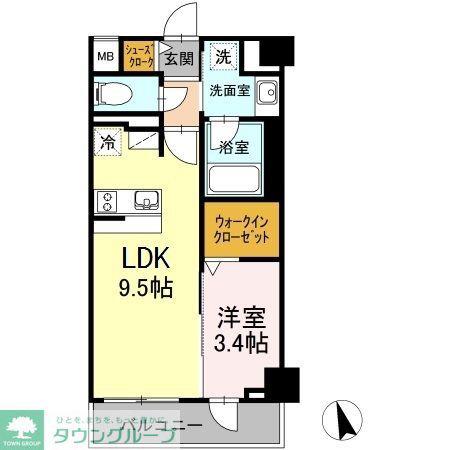 RESIDENCE TACHIBANA(1LDK/3階)の間取り写真