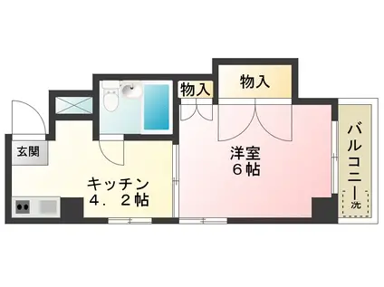 第2美孝ハイツ(1K/1階)の間取り写真