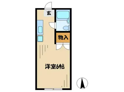 みゆきハイツ(1K/1階)の間取り写真