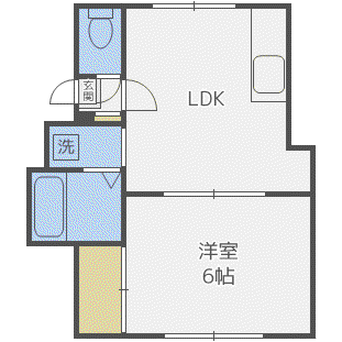 第3パレス日成(1DK/1階)の間取り写真