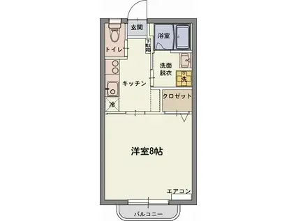 フィーロ(1K/2階)の間取り写真