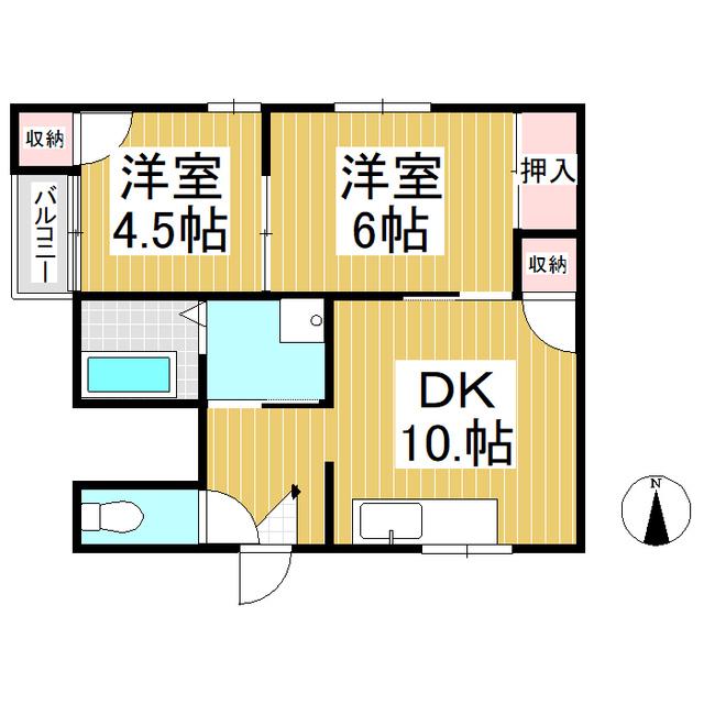 セントラルビル(2DK/2階)の間取り写真