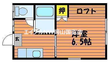 コーポやわらぎ(1K/1階)の間取り写真