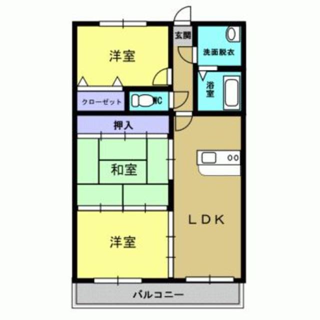 ピオーネハイツ(3LDK/3階)の間取り写真