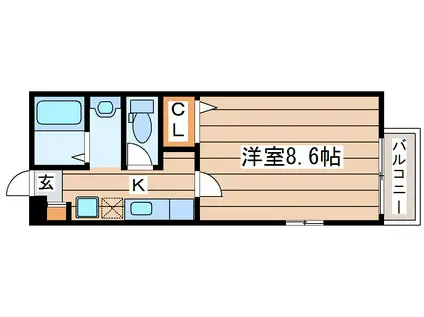 サンルイーズ北仙台(1K/1階)の間取り写真