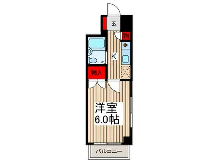 カーサ浦和(1K/4階)の間取り写真