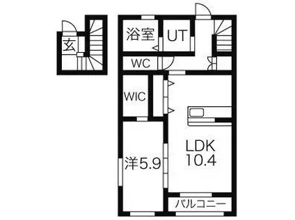 カーサ ディ さくら(1LDK/2階)の間取り写真
