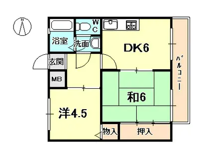 メゾンブランシェ(2LDK/3階)の間取り写真