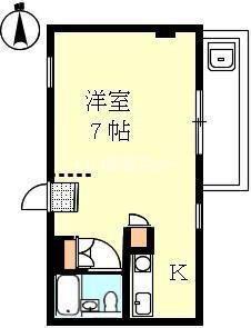 AMSII(ワンルーム/3階)の間取り写真