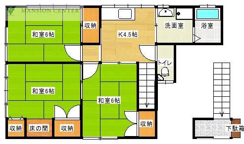 コーポ塚本(3K/2階)の間取り写真