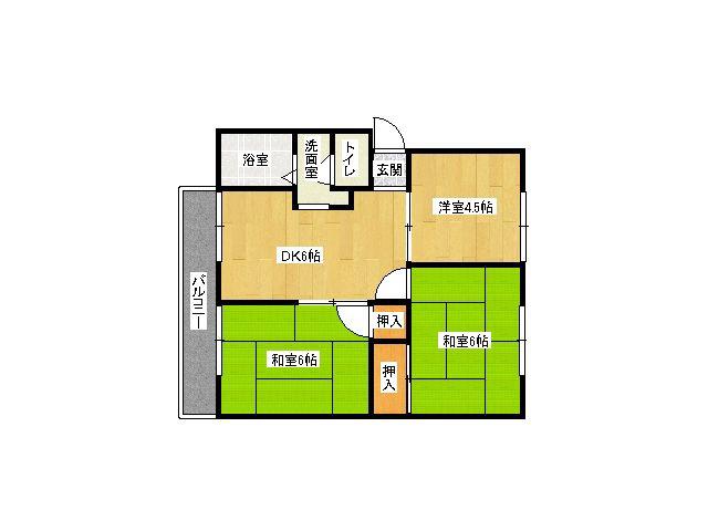 サンシティ栄B棟(3DK/2階)の間取り写真