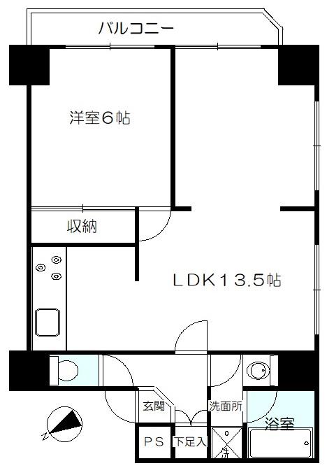 グリーンパーク沼尾(1LDK/4階)の間取り写真