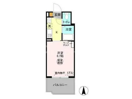 パティオ坂巻(1K/3階)の間取り写真