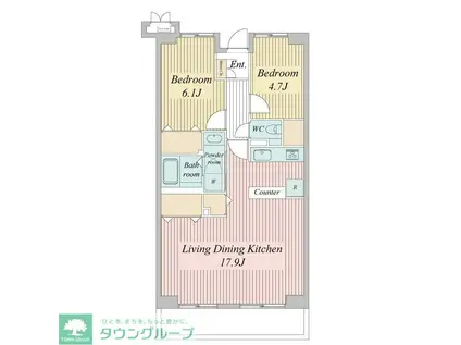 コンフォート津田沼壱番館(2LDK/5階)の間取り写真