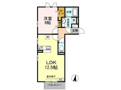 レガーロII(1LDK/2階)の間取り写真