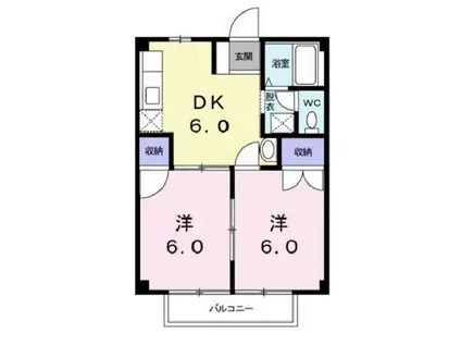 レグルス(2DK/2階)の間取り写真