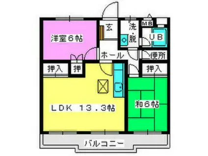 メゾン・ド・FUJI2(2LDK/3階)の間取り写真