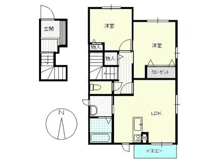 アネックス慶(2LDK/2階)の間取り写真