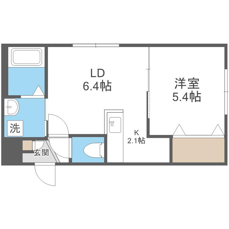 LOUIS I(1LDK/4階)の間取り写真