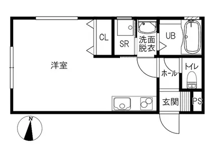 FETIA(ワンルーム/1階)の間取り写真