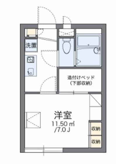 レオパレス如月(1K/2階)の間取り写真