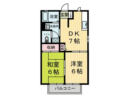 ラフォーレ・コート(2DK/1階)の間取り写真