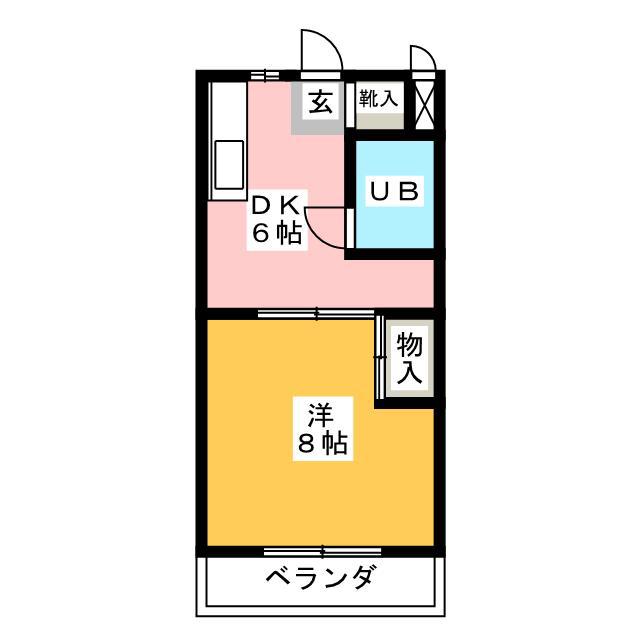 ベストライフ八洲(1DK/2階)の間取り写真