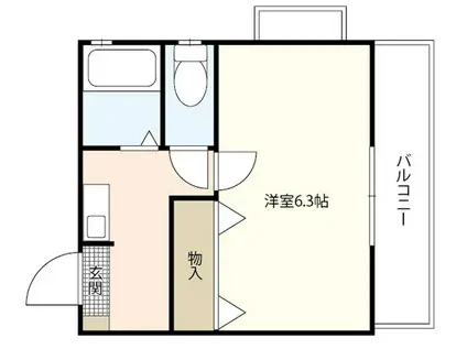 カーサクオーレ草津浜町(1K/4階)の間取り写真