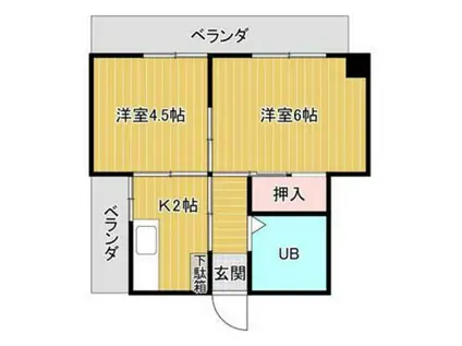 武井ビル(2K/3階)の間取り写真