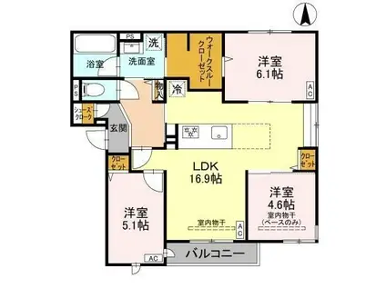 LE・BOIS(3LDK/2階)の間取り写真