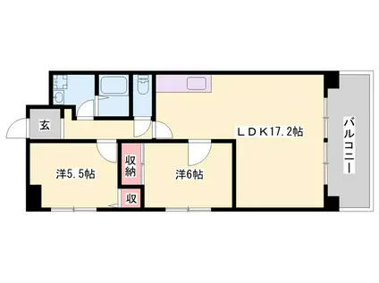 ハイツマエダII(2LDK/5階)の間取り写真