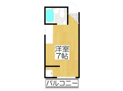 カールヴィラ茶山(1K/2階)の間取り写真