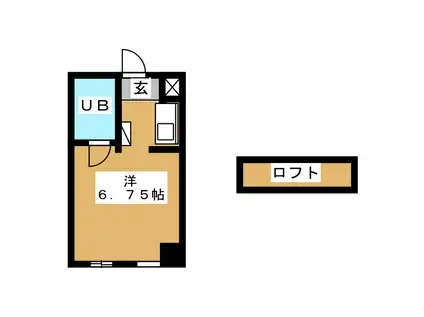 上野イースト(ワンルーム/1階)の間取り写真