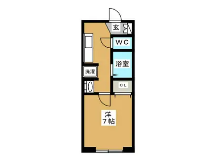 PALCON2005(1K/1階)の間取り写真