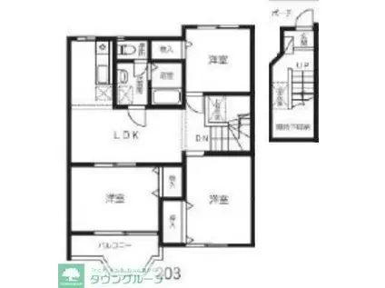 ポワール・メゾンⅡ番館(3LDK/2階)の間取り写真